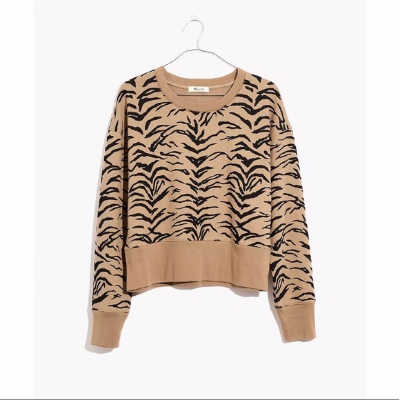 Madewell Crop Sweatshirt in Tiger Stripe - Picture 4 of 12
